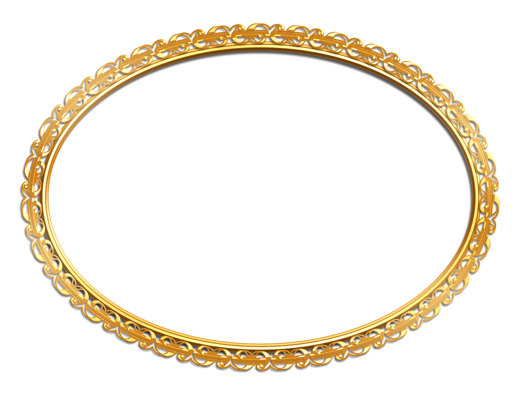 Golden Ornate Frame PNG Image