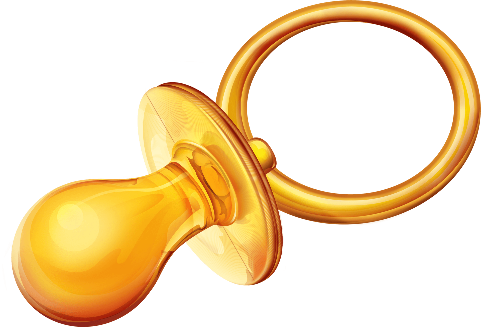 Golden Pacifier Illustration PNG Image