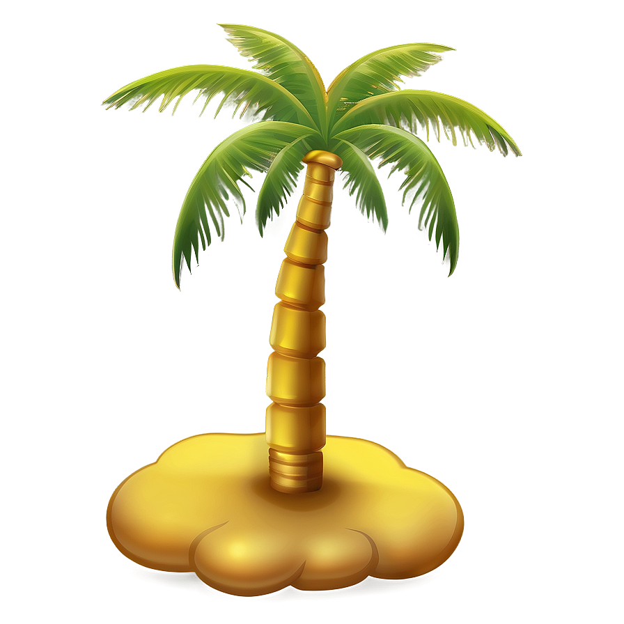 Golden Palm Tree Emoji Png Khn PNG Image