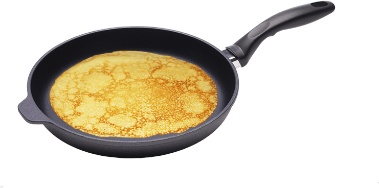 Golden Pancakein Frying Pan PNG Image