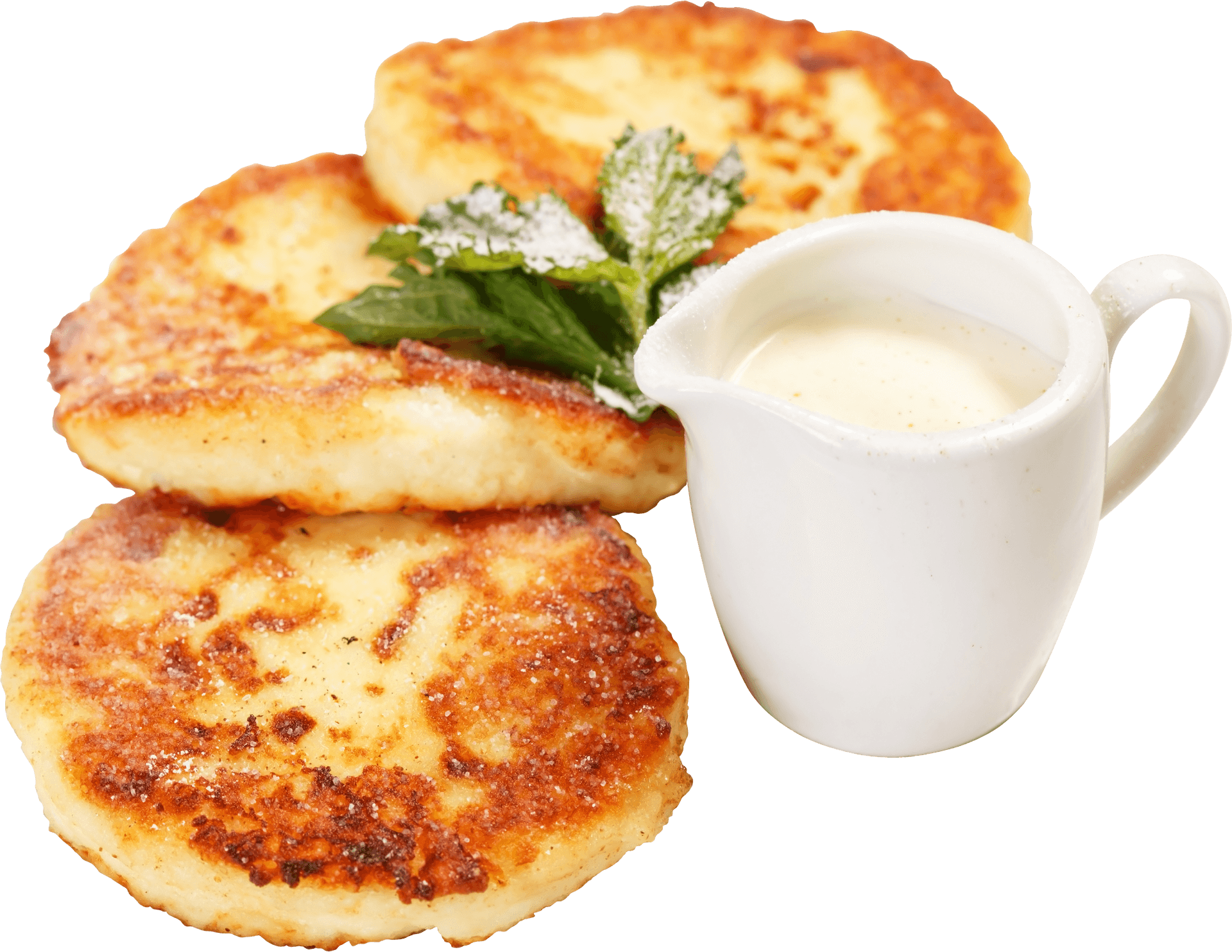 Golden Pancakeswith Sauce PNG Image