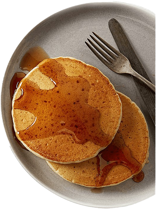 Golden Pancakeswith Syrupon Plate PNG Image