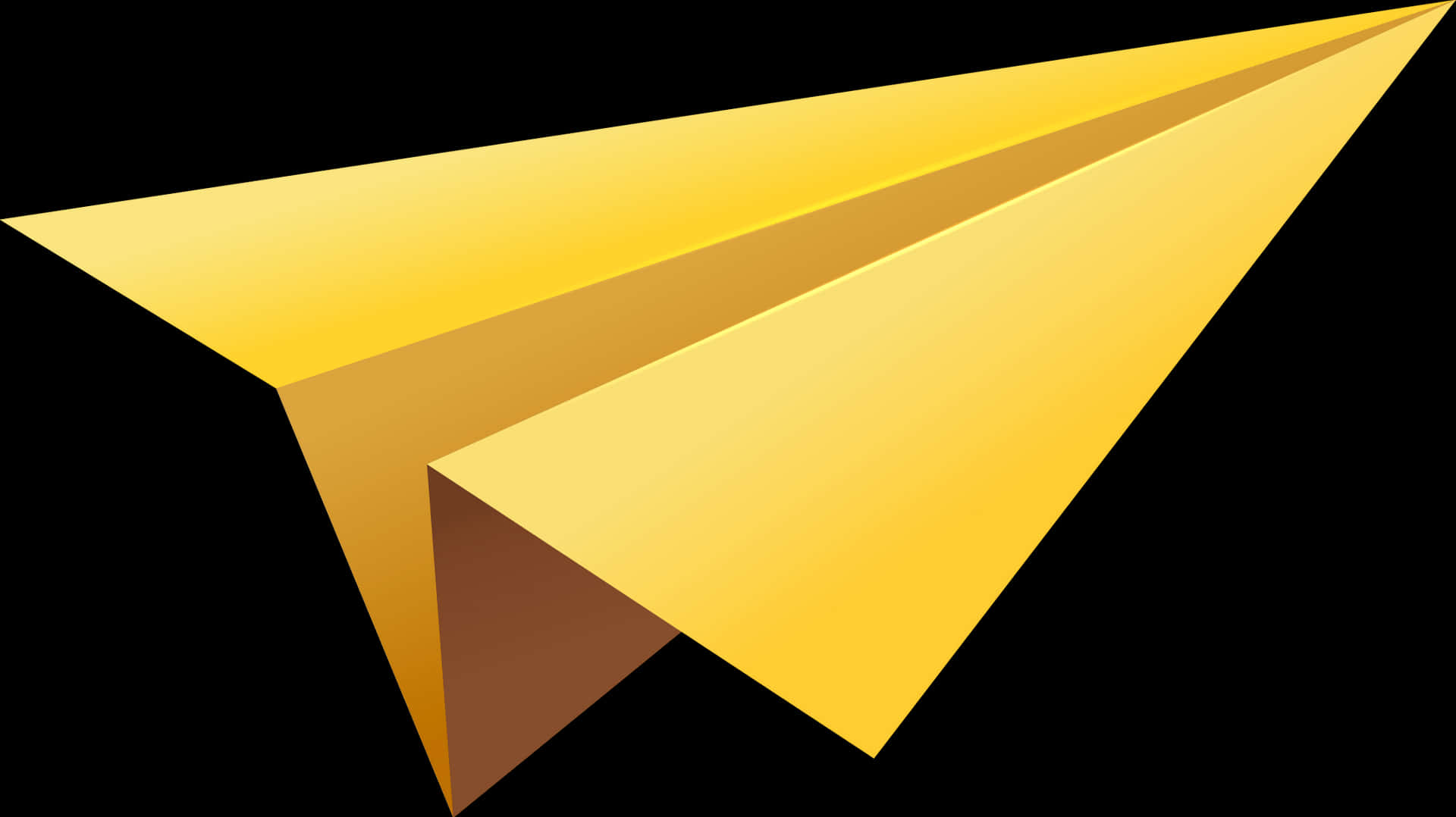 Golden Paper Airplane Illustration PNG Image