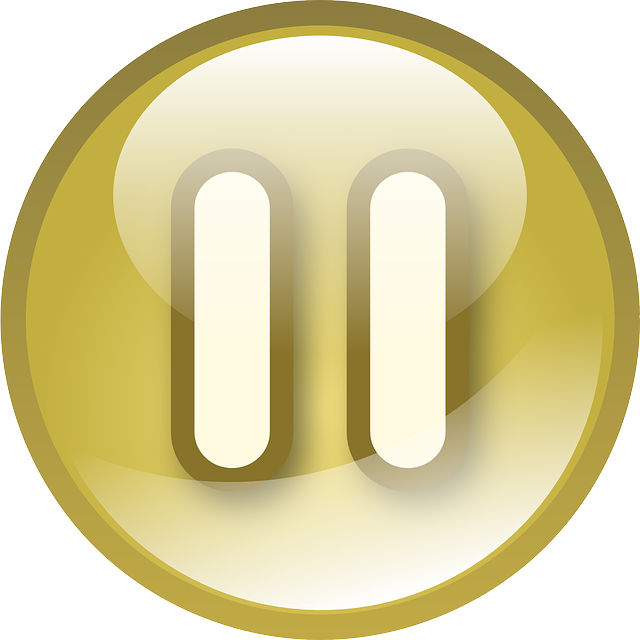 Golden Pause Icon PNG Image