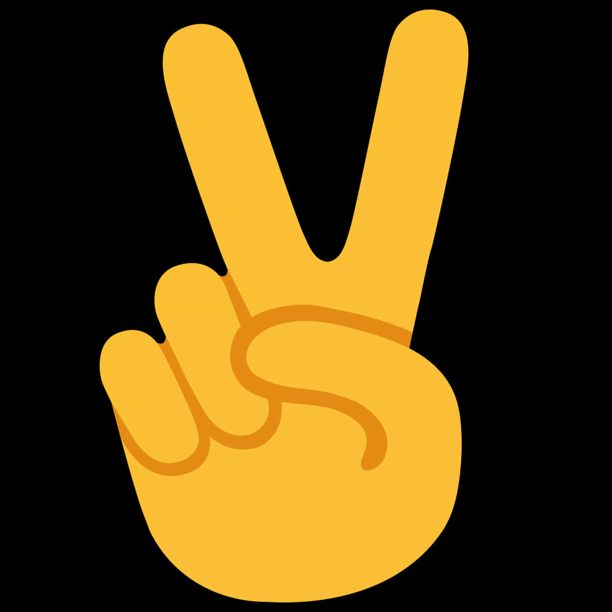 Golden Peace Sign Emoji PNG Image