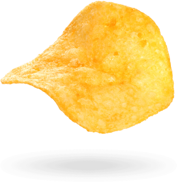 Golden Potato Chip Single Isolated PNG Image