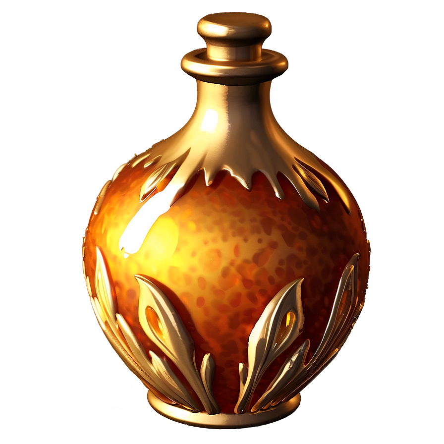 Golden Potion Bottle Png Ybv PNG Image