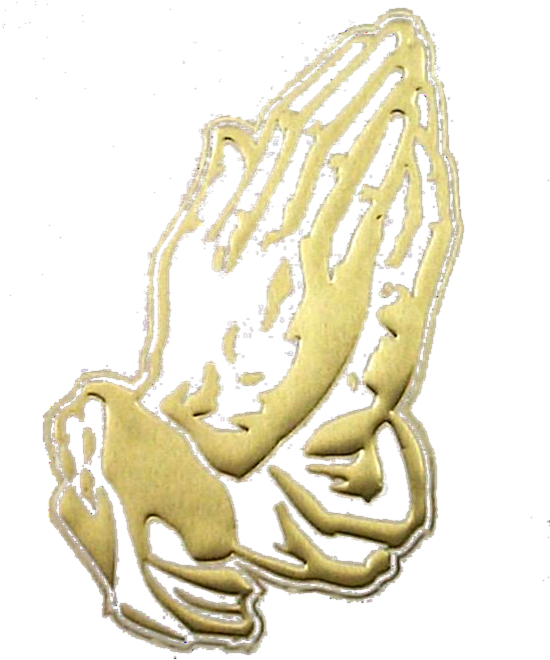 Golden Praying Hands Graphic PNG Image