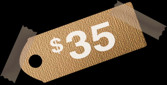 Golden Price Tag35 Dollars PNG Image