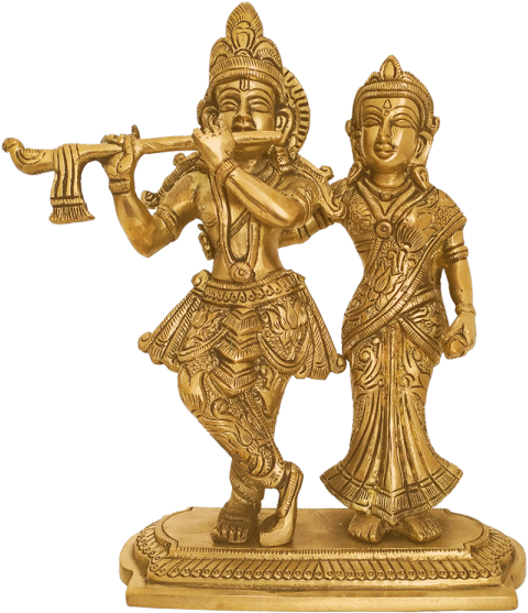 Golden_ Radha_ Krishna_ Statue PNG Image