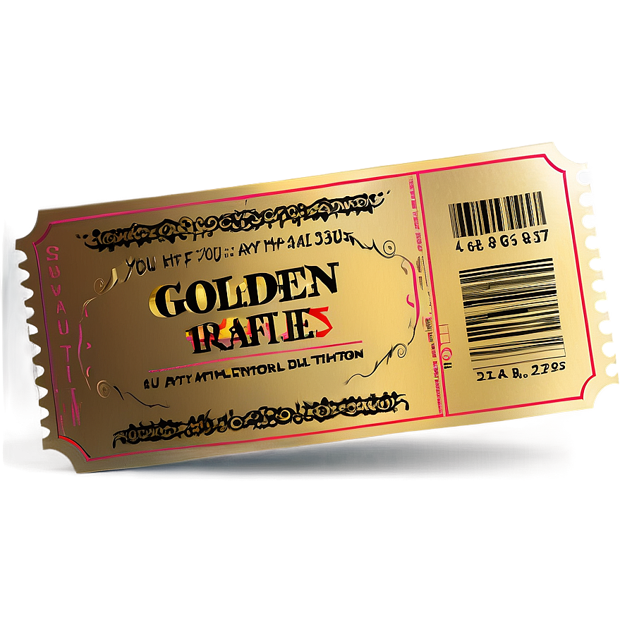 Golden Raffle Ticket Png 06262024 PNG Image