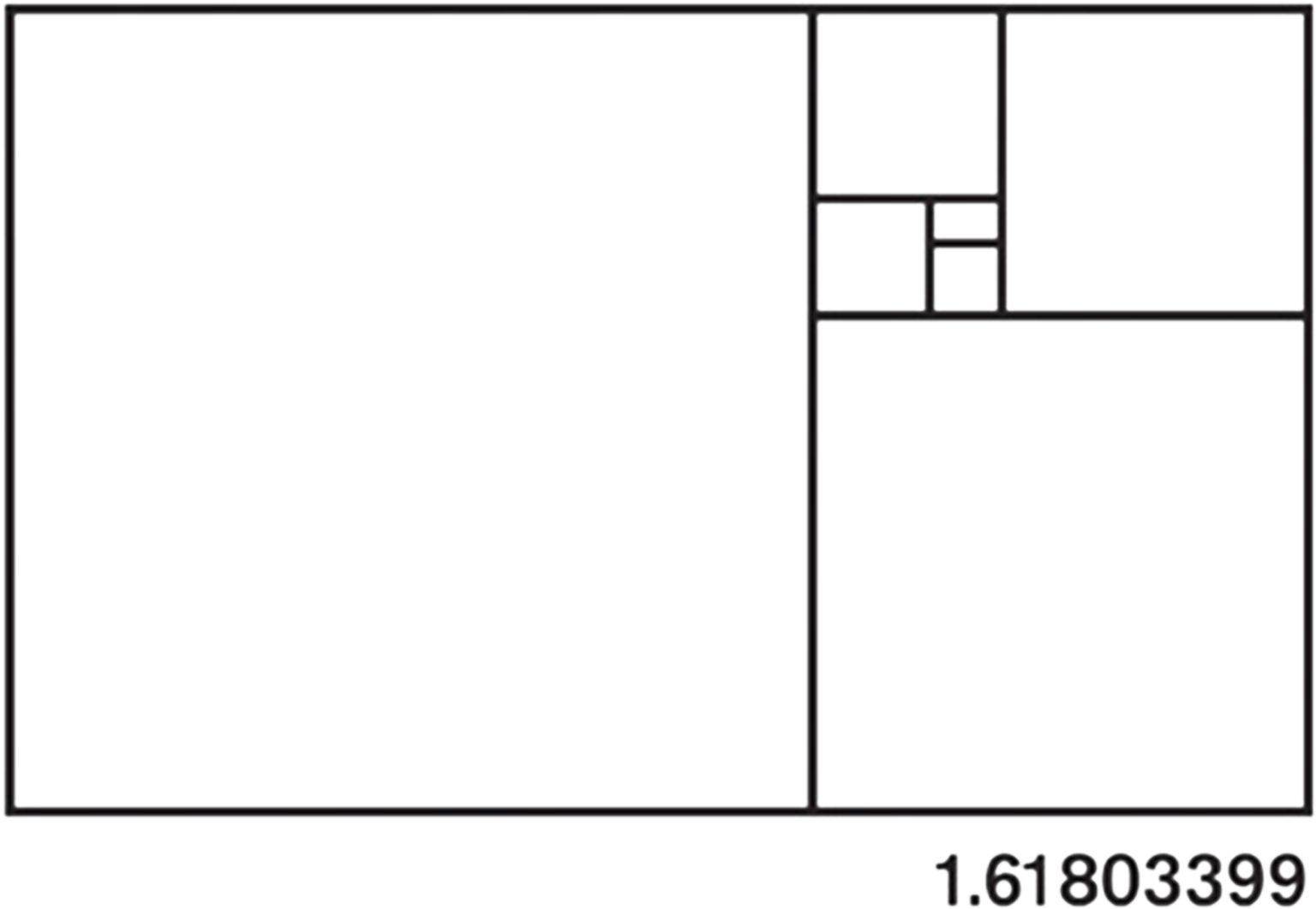 Golden Ratio Rectangles Composition PNG Image