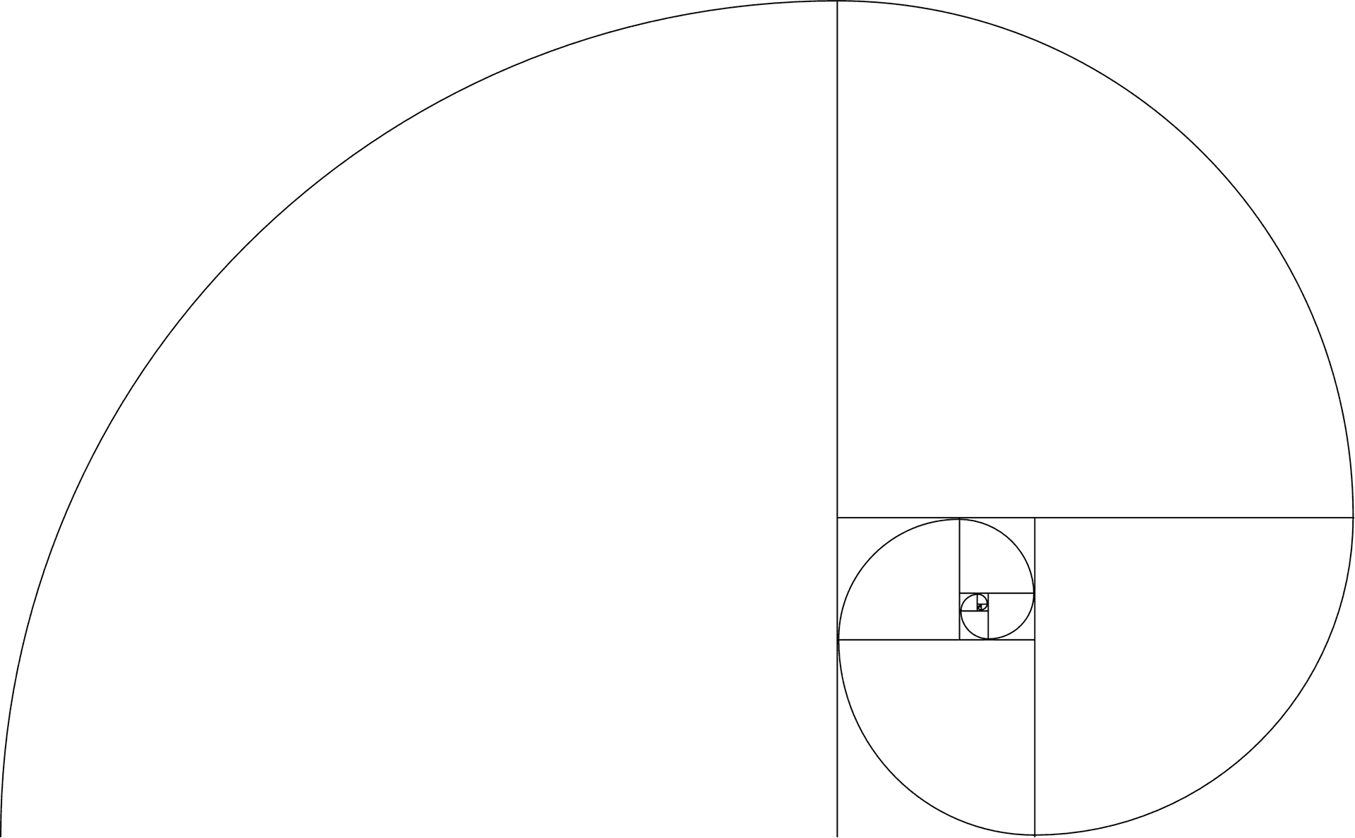 Golden Ratio Spiral PNG Image