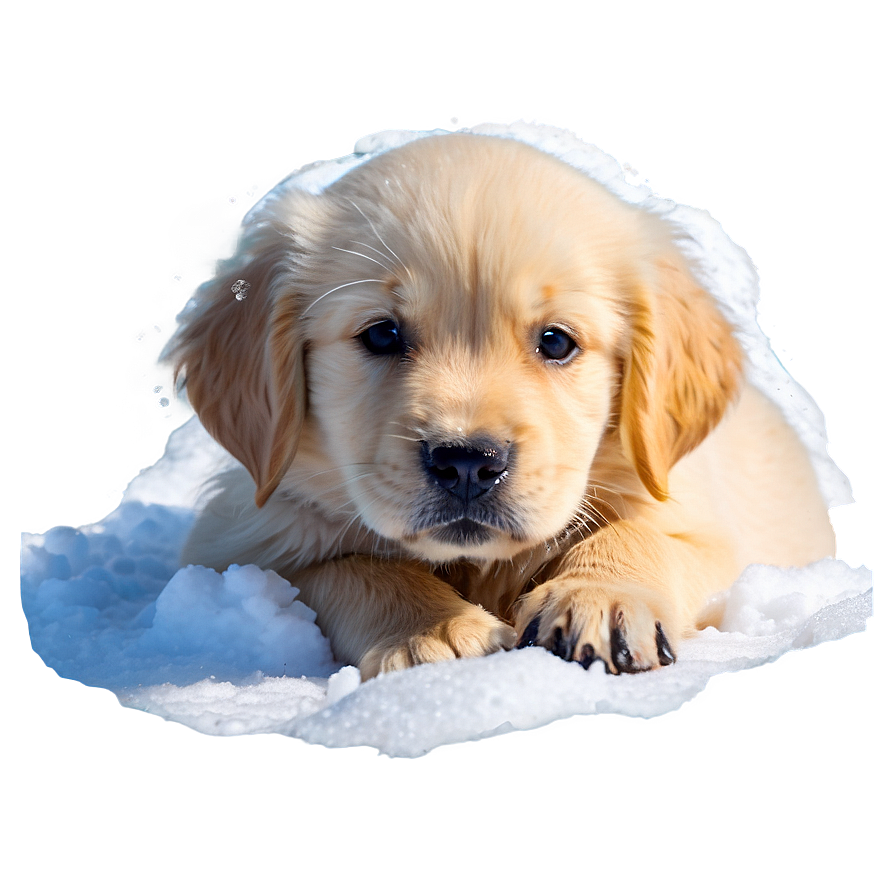 Golden Retriever Puppy In Snow Png 06252024 PNG Image