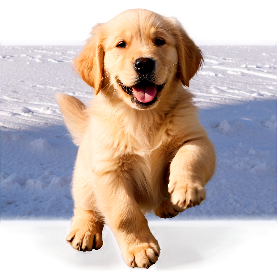 Golden Retriever Puppy In Snow Png 18 PNG Image