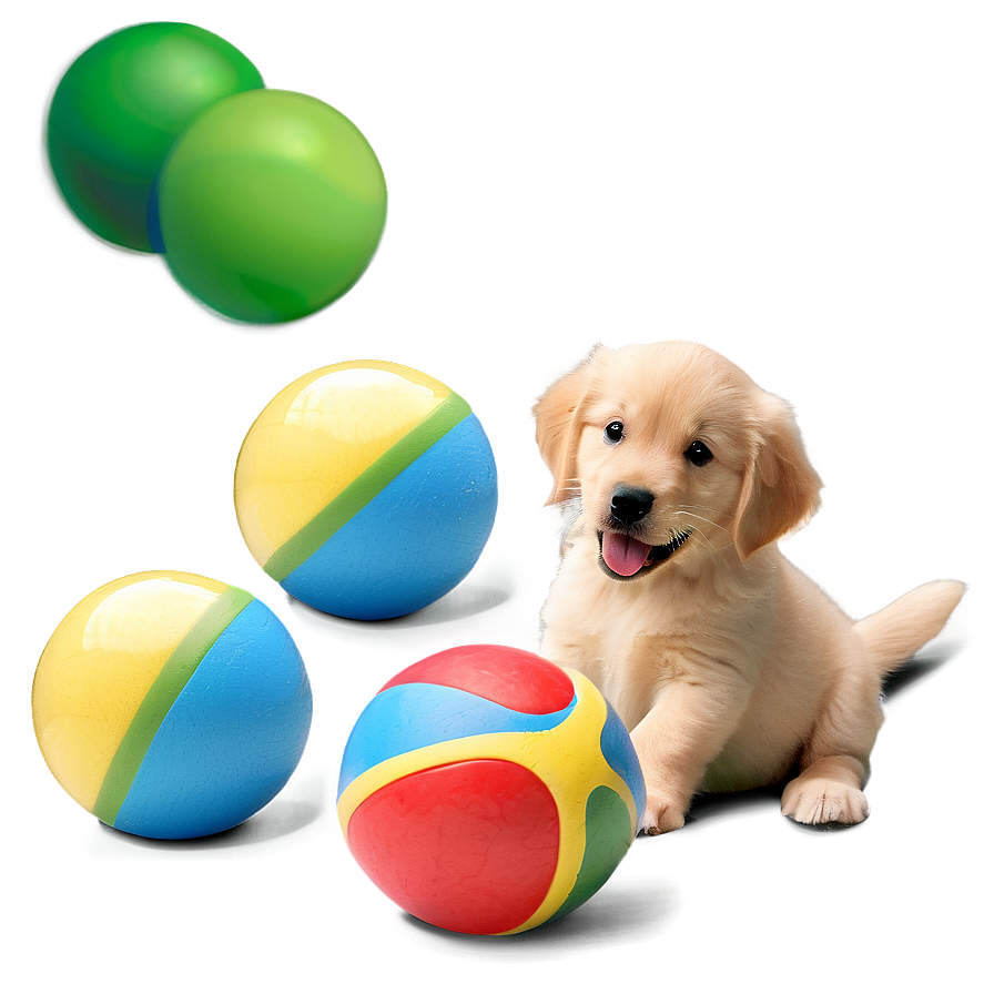 Golden Retriever Puppy With Toys Png Qen PNG Image