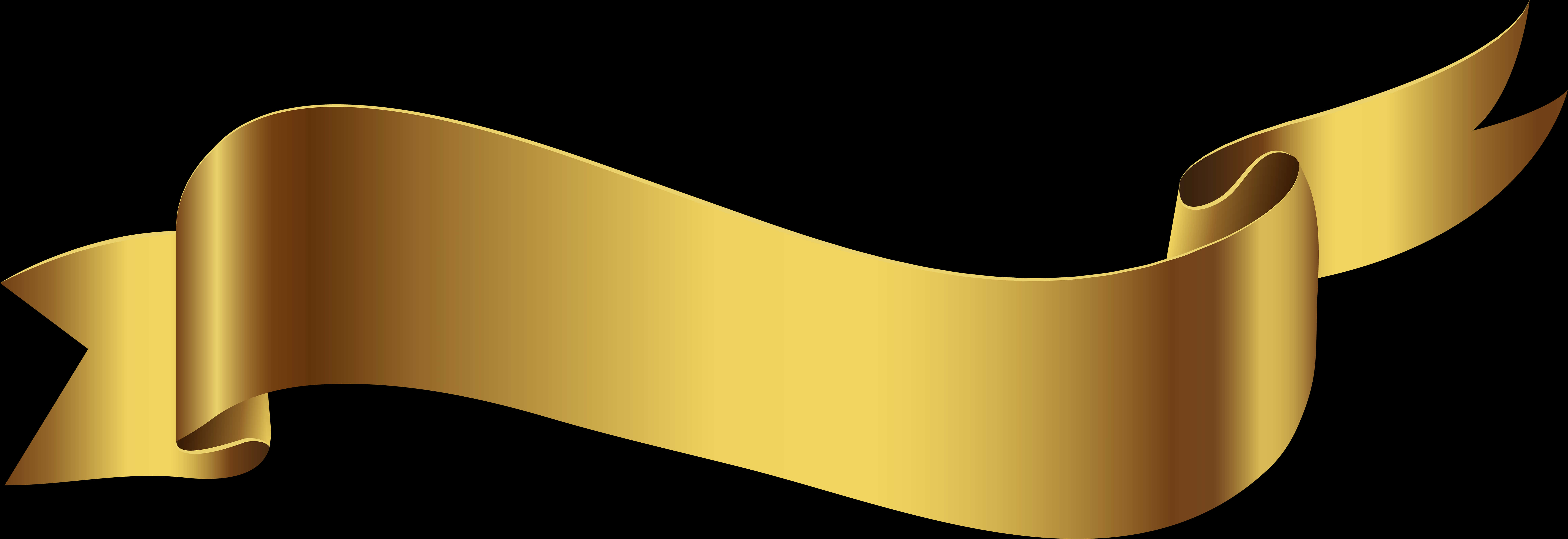 Golden Ribbon Banner Graphic PNG Image