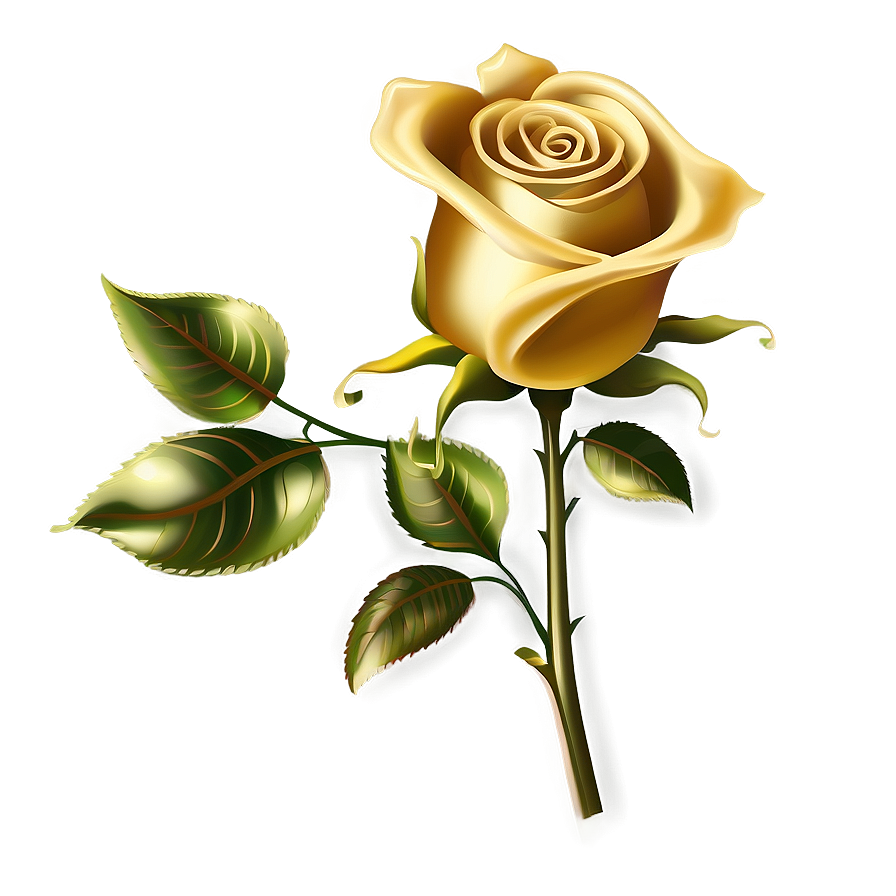 Golden Rose Clipart Png 06272024 PNG Image