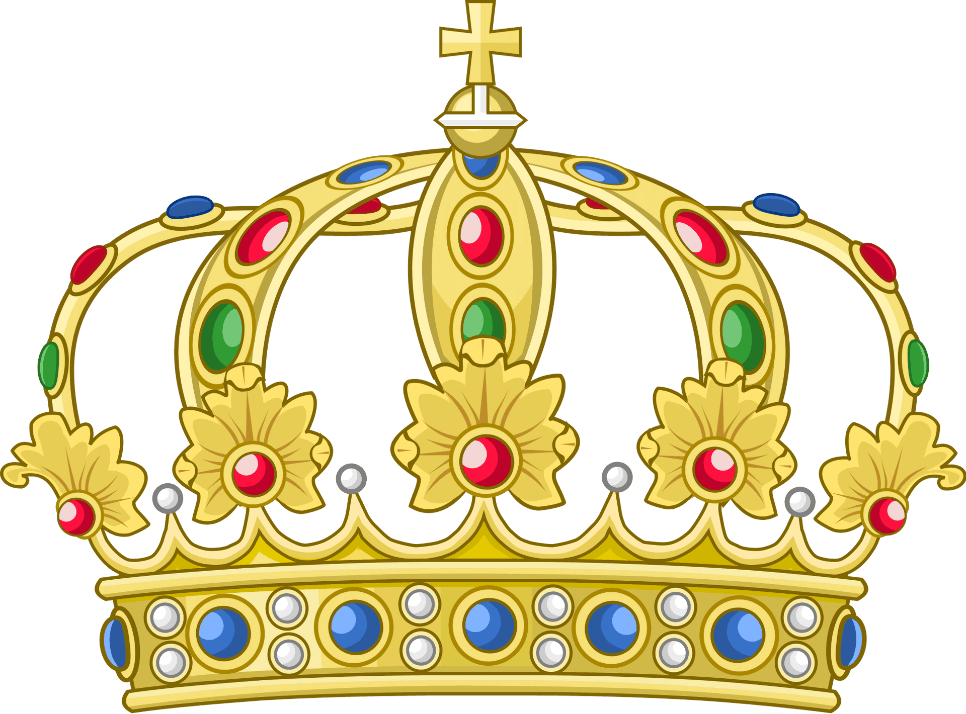 Golden Royal Crown Illustration PNG Image