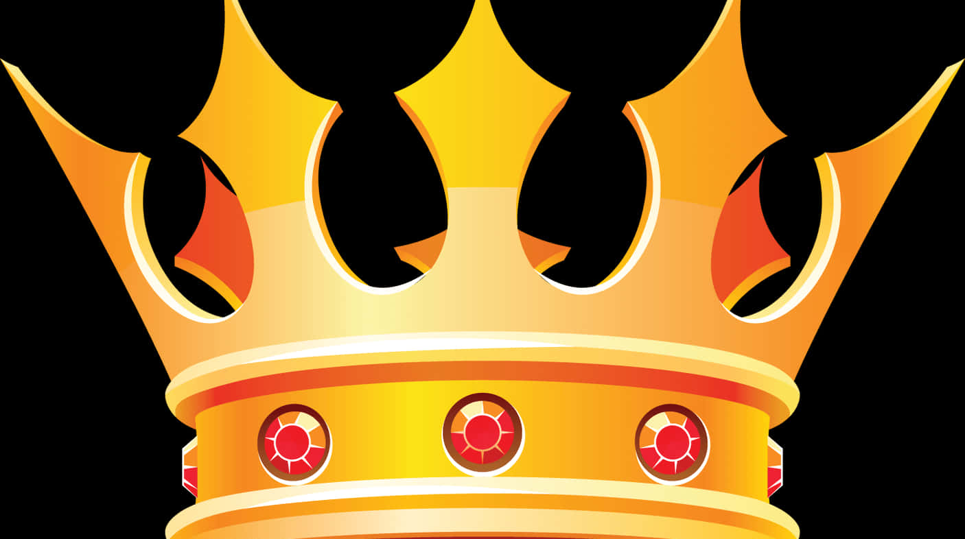 Golden Royal Crown Illustration PNG Image