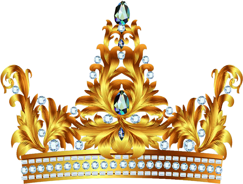 Golden Royal Crown Transparent Background PNG Image