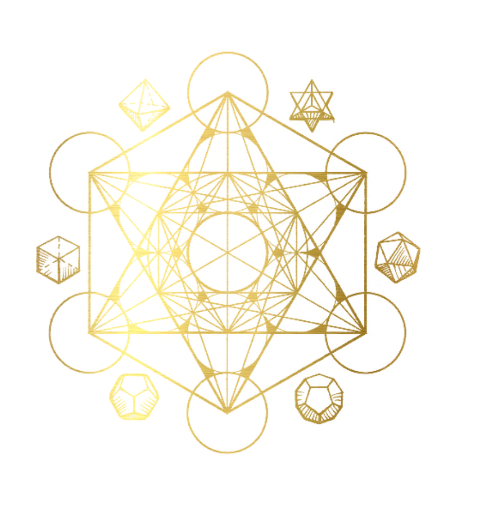 Golden Sacred Geometry Design PNG Image