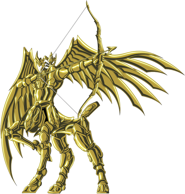 Golden Sagittarius Archer Fantasy Art PNG Image