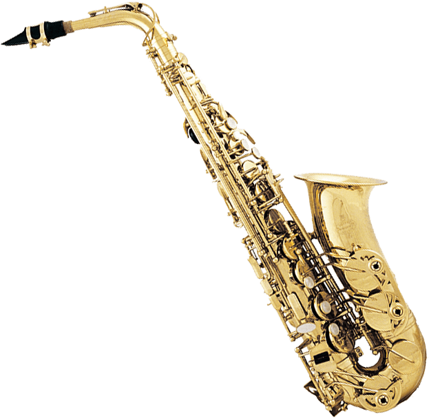 Golden Saxophone Isolated PNG Image