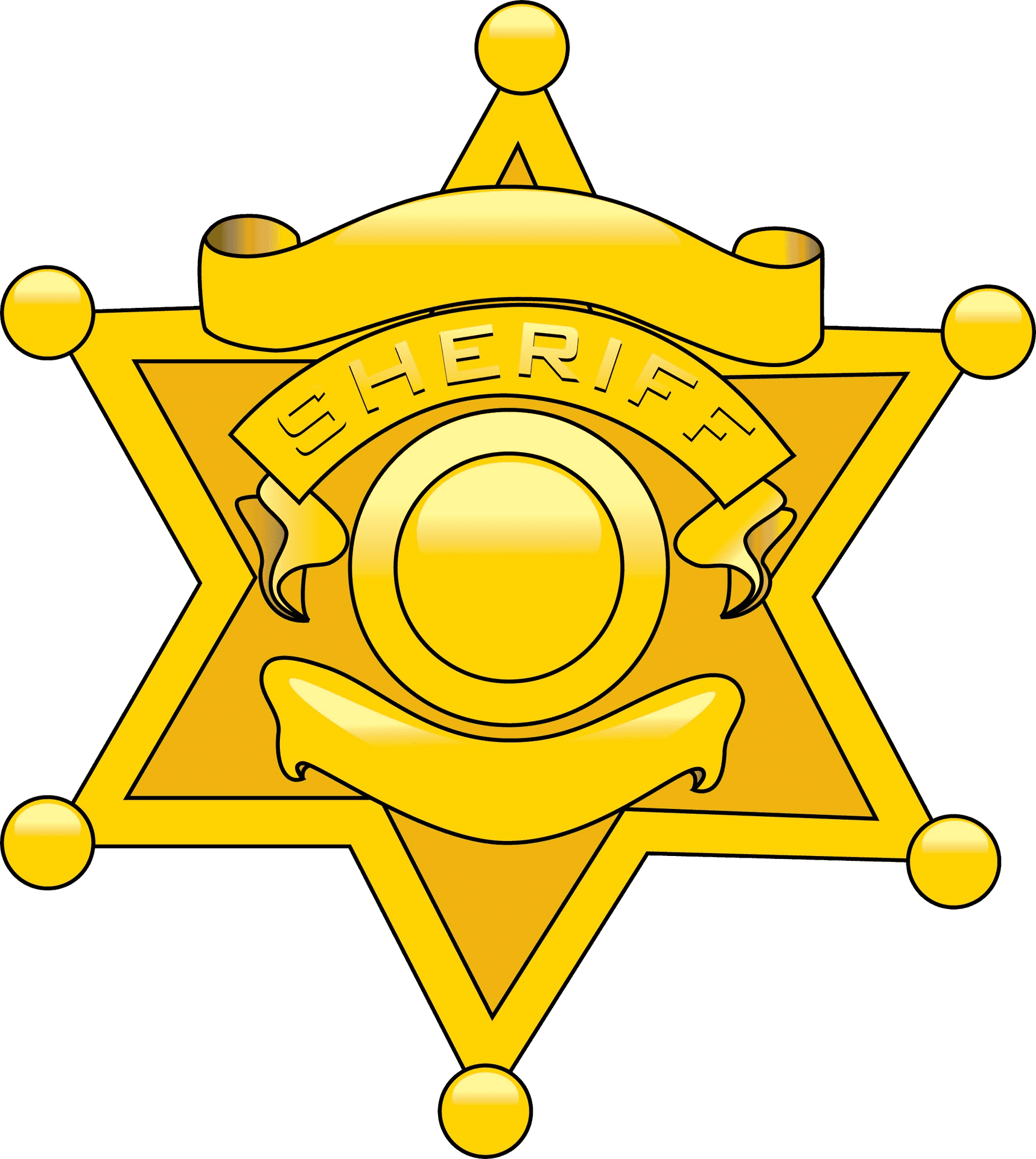 Golden Sheriff Badge Vector PNG Image