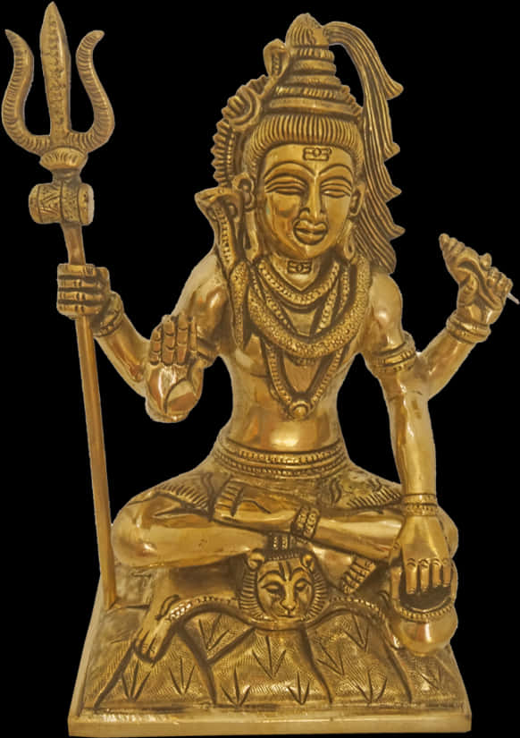 Golden_ Shiva_ Statue PNG Image