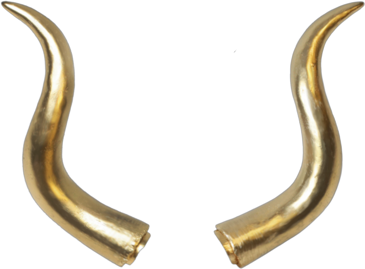 Golden Shofar Horns PNG Image