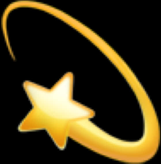 Golden Shooting Star Emoji PNG Image