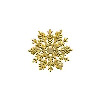 Golden Snowflake Black Background PNG Image