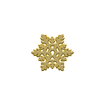 Golden Snowflake Black Background PNG Image