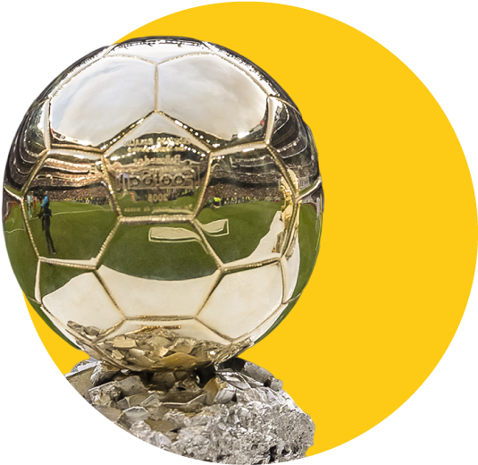 Golden Soccer Ball Trophy PNG Image