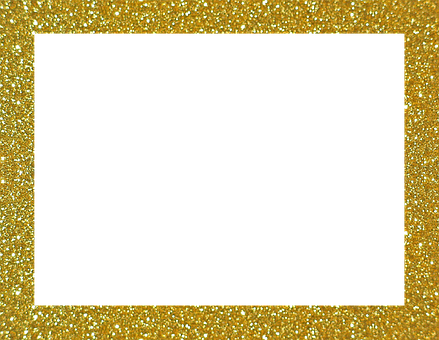 Golden Sparkle Frame Black Center PNG Image