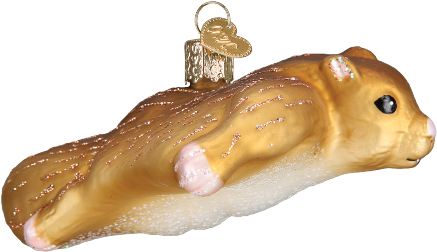 Golden Squirrel Christmas Ornament PNG Image