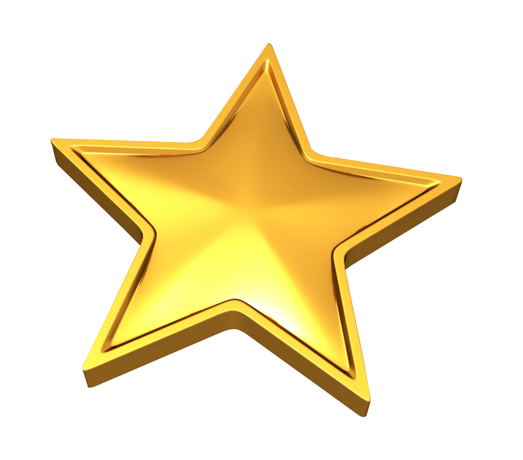 Golden Star Award3 D Render PNG Image