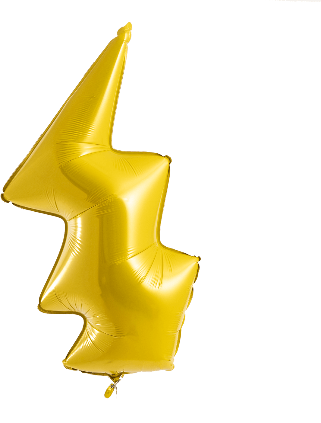 Golden Star Balloon Floating PNG Image