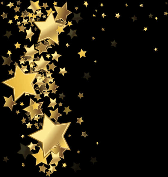 Golden Star Cascade Background PNG Image