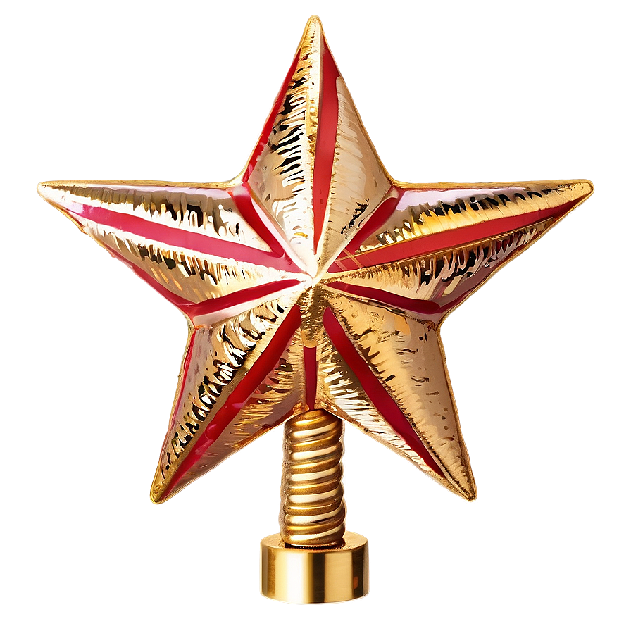 Golden Star Christmas Tree Topper Png 06262024 PNG Image