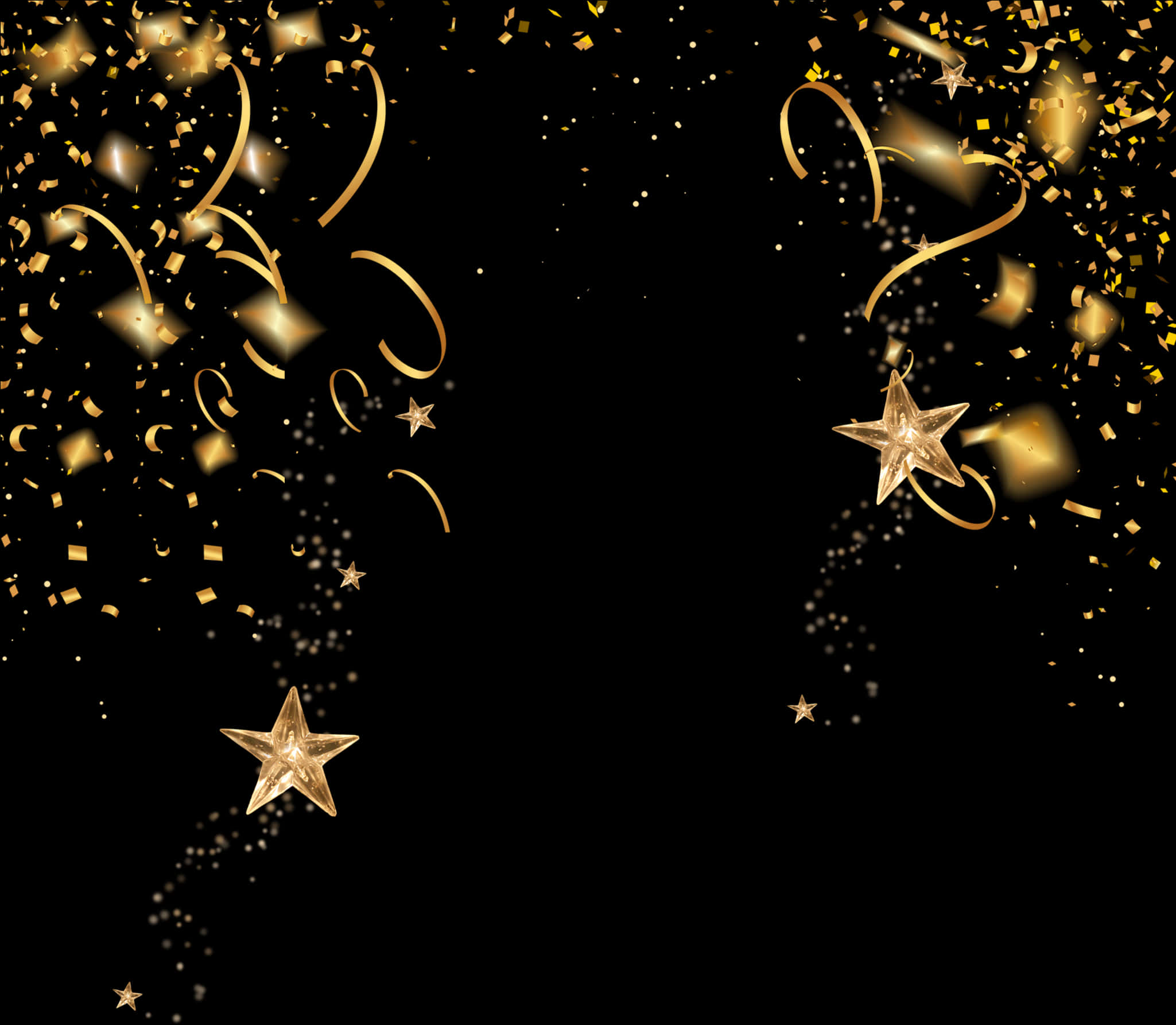 Golden_ Star_ Confetti_ Celebration_ Background PNG Image