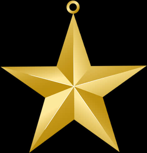 Golden Star Decoration PNG Image