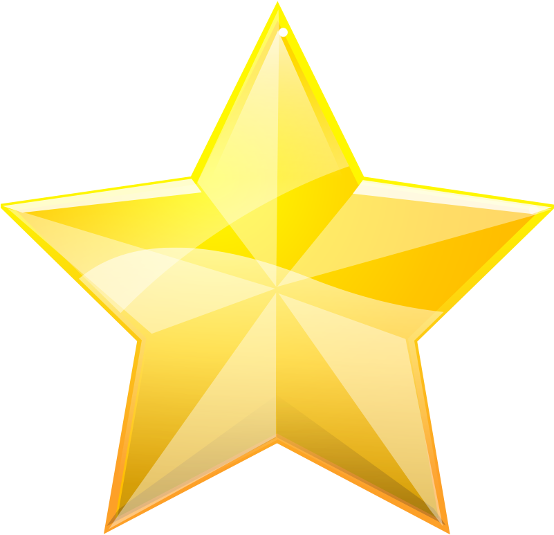 Golden Star Illustration PNG Image