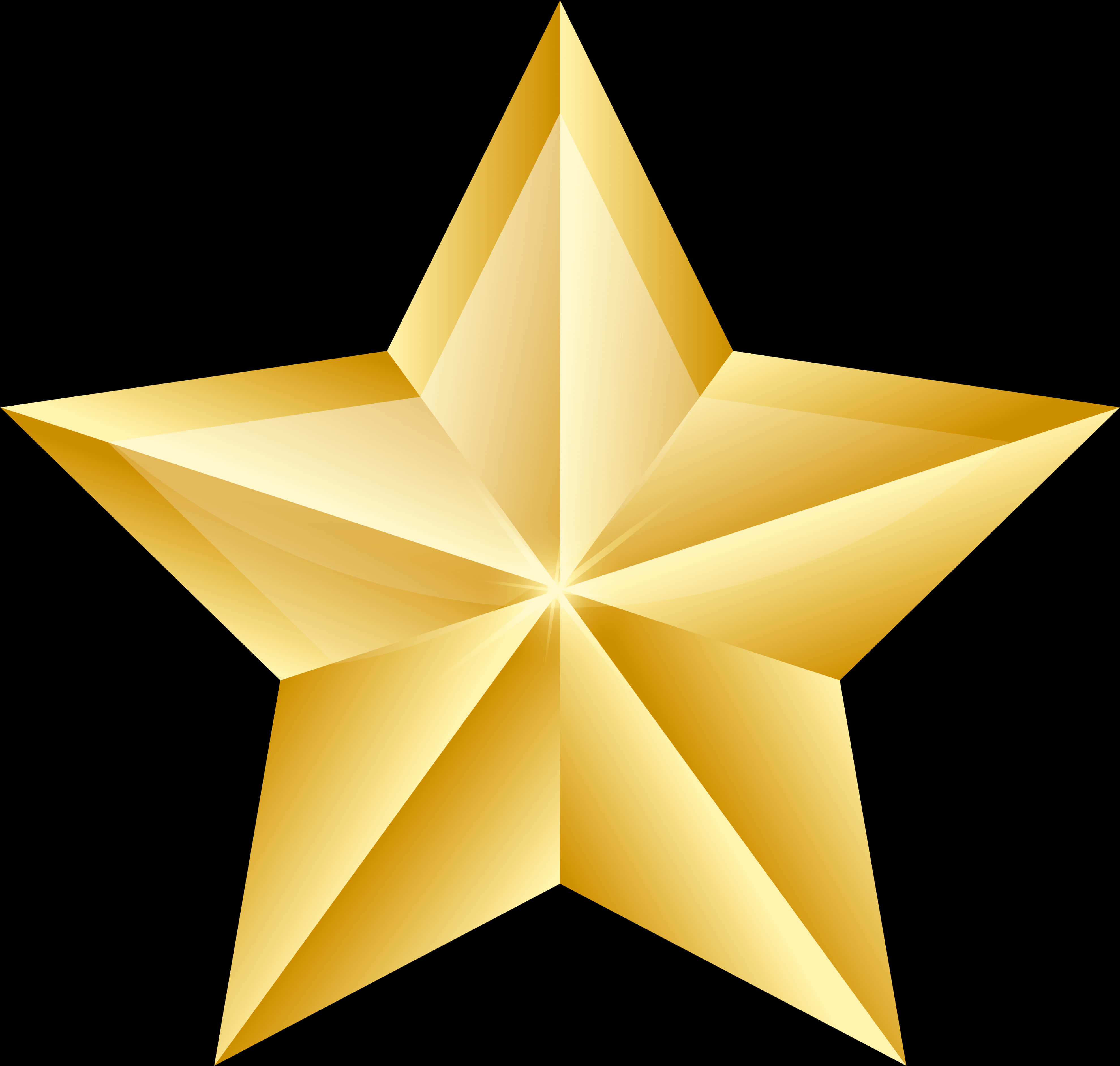 Golden Star Illustration PNG Image