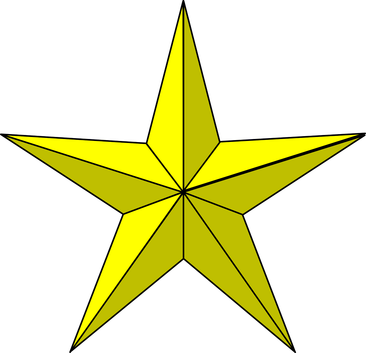 Golden Star Illustration PNG Image