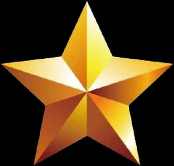 Golden Star Illustration PNG Image