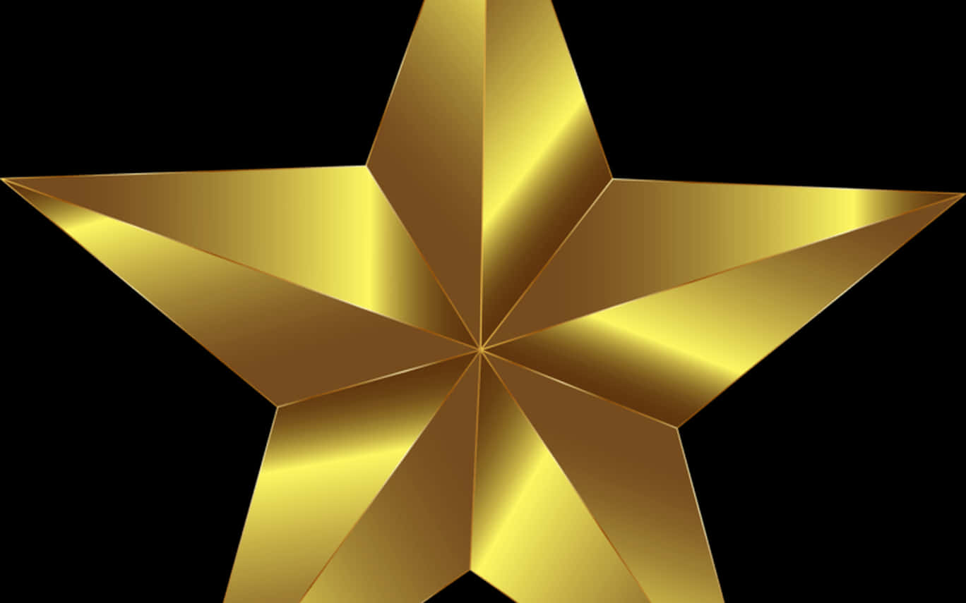 Golden Star Illustration PNG Image