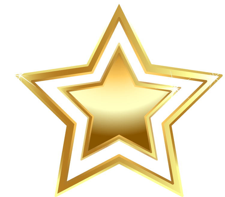 Golden Star Vector Illustration PNG Image