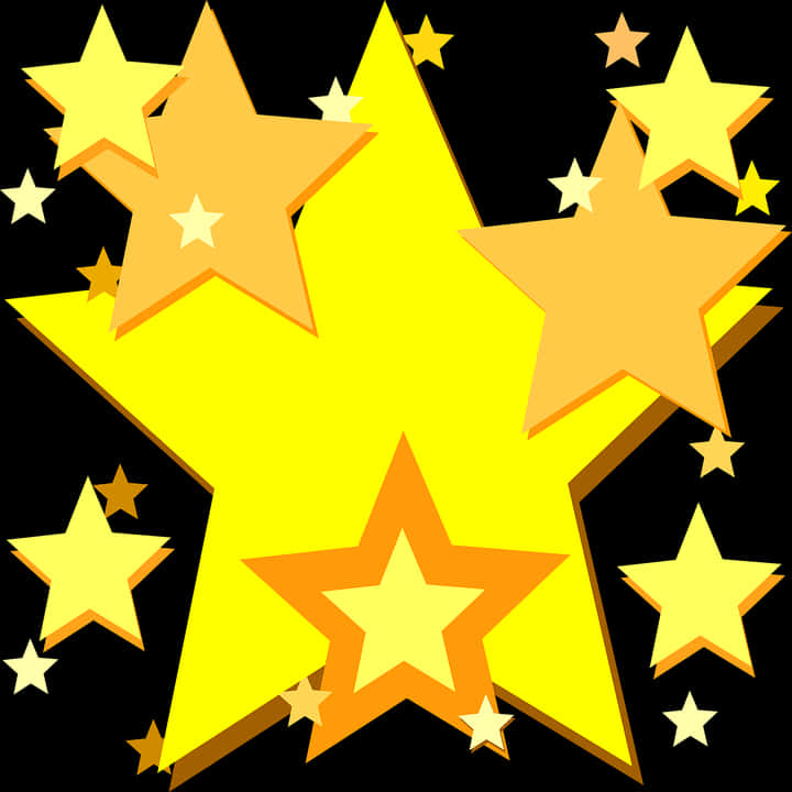 Golden Stars Vector Illustration PNG Image